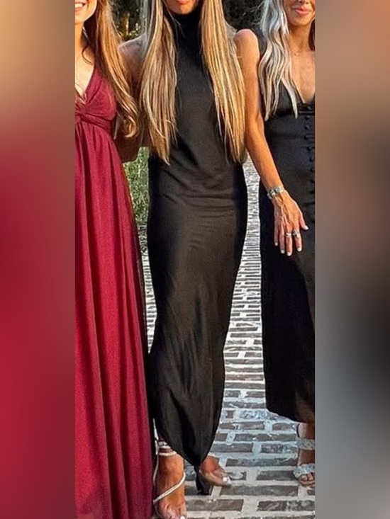 Retrofete Dresses & Skirts - Retrofete black exposed zipper elegant evening dress